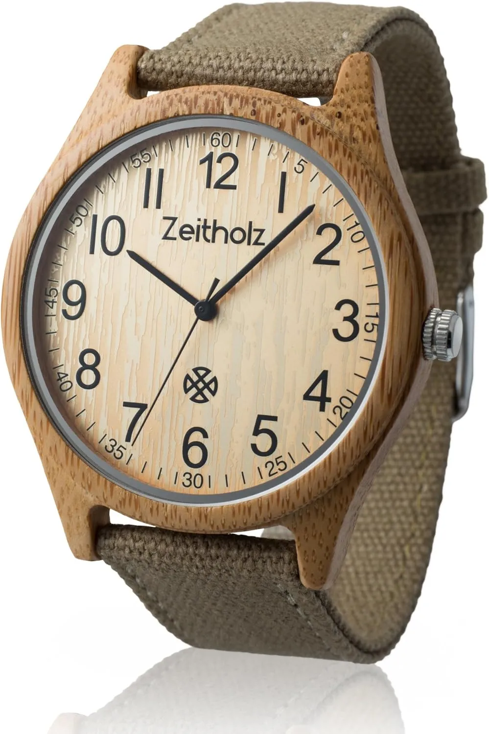 Zeitholz Unisex Wooden Watch - Altenberg Model, Handmade from 100% Natural Bamboo with Quartz Movement - Lightweight Analog Wooden Watch for Men and Women - Adjustable Band Fits Any Wrist