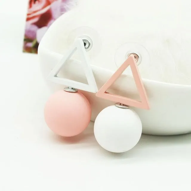 ZOEBER NEW Fashion geometry colors cube candy Crystal Stud earrings  women Glass shiny Lovely lady black Korean Earings Jewelry